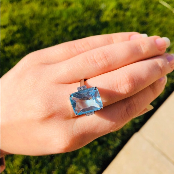 NWOT 925 sterling silver aquamarine ring - Picture 6 of 6